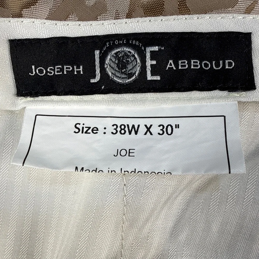 Joseph Abboud Linen Pants Mens 38x30 JOE Slim Fit Separates Tan EUC